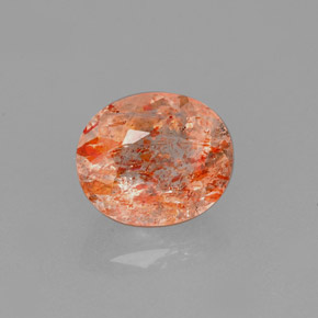 Pierre de soleil orange naturelle transparent, 1,58 ct, transparent / translucide