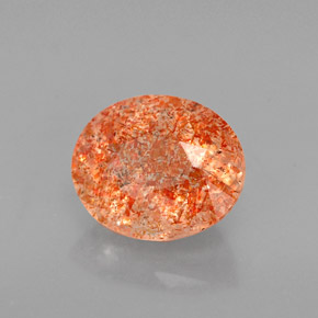 Pierre de soleil orange naturelle transparent, 1,58 ct, transparent / translucide
