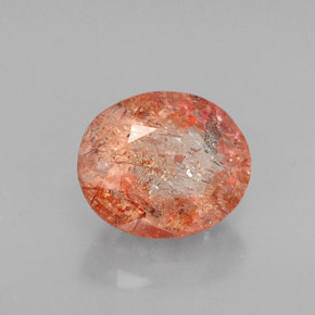 Pierre de soleil orange naturelle transparent, 1,62 ct, transparent / translucide