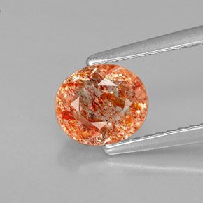 Pierre de soleil orange naturelle transparent, 1,02 ct, transparent / translucide