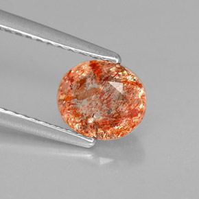 Pierre de soleil orange naturelle transparent, 1,02 ct, transparent / translucide