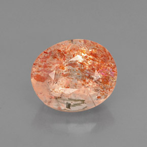 Pierre de soleil orange naturelle transparent, 1,41 ct, transparent / translucide