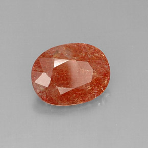 Pierre de soleil orange naturelle transparent, 5,96 ct, transparent / translucide