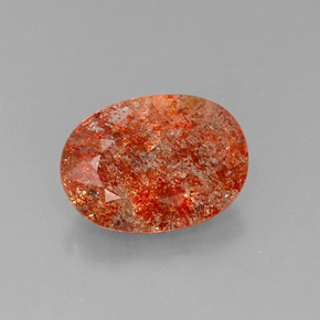 Pierre de soleil orange naturelle transparent, 7,67 ct, transparent / translucide