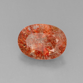 Pierre de soleil orange naturelle transparent, 7,67 ct, transparent / translucide