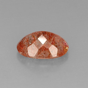 Pierre de soleil orange naturelle transparent, 7,67 ct, transparent / translucide