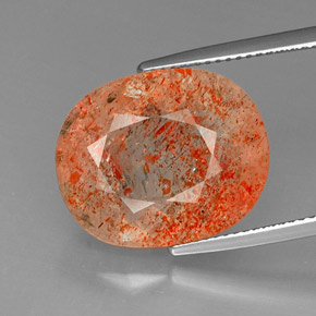 Pierre de soleil orange naturelle transparent, 14,03 ct, transparent / translucide
