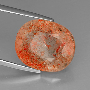 Pierre de soleil orange naturelle transparent, 14,03 ct, transparent / translucide