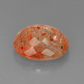 Pierre de soleil orange naturelle transparent, 14,03 ct, transparent / translucide