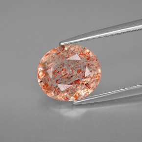 Pierre de soleil orange naturelle transparent, 1,77 ct, transparent / translucide