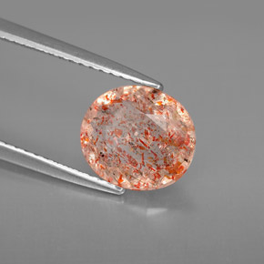 Pierre de soleil orange naturelle transparent, 1,77 ct, transparent / translucide