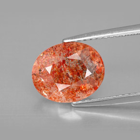 Pierre de soleil orange naturelle transparent, 2,28 ct, transparent / translucide