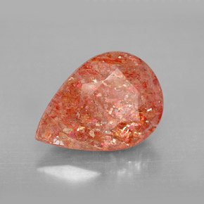 Pierre de soleil orange naturelle transparent, 3,50 ct, transparent / translucide