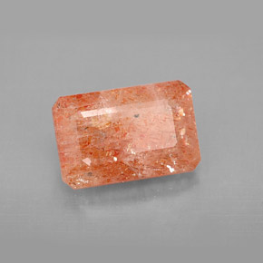 Pierre de soleil orange naturelle transparent, 4,29 ct, transparent / translucide