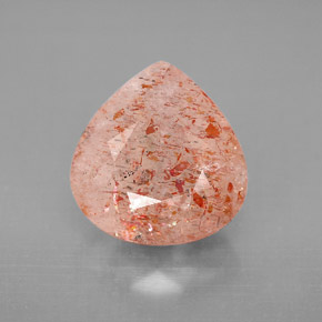 Pierre de soleil orange naturelle transparent, 4,42 ct, transparent / translucide