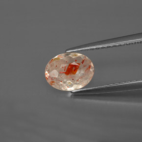 Pierre de soleil orange naturelle transparent, 0,69 ct, transparent / translucide