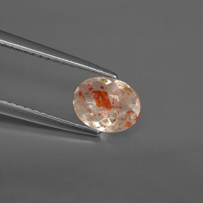 Pierre de soleil orange naturelle transparent, 0,69 ct, transparent / translucide