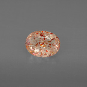 Pierre de soleil orange naturelle transparent, 1,05 ct, transparent / translucide
