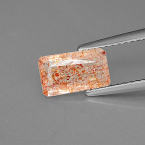 Pierre de soleil orange naturelle transparent, 1,15 ct, transparent / translucide