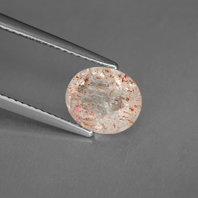 Pierre de soleil orange naturelle transparent, 1,68 ct, transparent / translucide