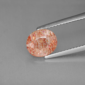 Pierre de soleil orange naturelle transparent, 1,53 ct, transparent / translucide