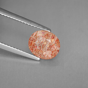 Pierre de soleil orange naturelle transparent, 1,53 ct, transparent / translucide