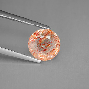 Pierre de soleil orange naturelle transparent, 1,53 ct, transparent / translucide