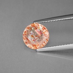 Pierre de soleil orange naturelle transparent, 1,53 ct, transparent / translucide