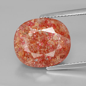Pierre de soleil orange naturelle transparent, 8,03 ct, transparent / translucide