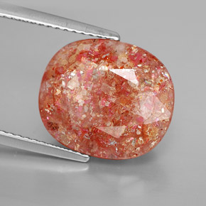 Pierre de soleil orange naturelle transparent, 8,03 ct, transparent / translucide