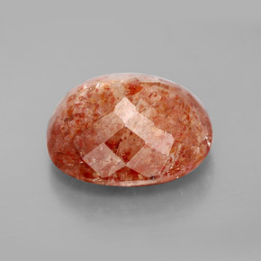 Pierre de soleil orange naturelle transparent, 8,03 ct, transparent / translucide