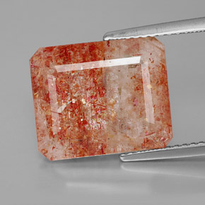 Pierre de soleil orange naturelle transparent, 7,51 ct, transparent / translucide