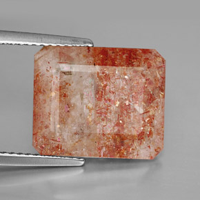 Pierre de soleil orange naturelle transparent, 7,51 ct, transparent / translucide