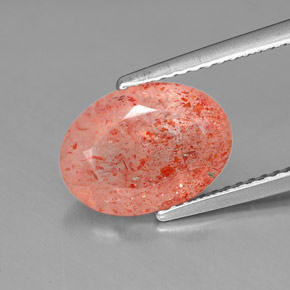Pierre de soleil orange naturelle transparent, 2,88 ct, transparent / translucide