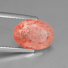 Pierre de soleil orange naturelle transparent, 2,88 ct, transparent / translucide