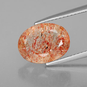 Pierre de soleil orange naturelle transparent, 2,76 ct, transparent / translucide