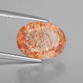 Pierre de soleil orange naturelle transparent, 2,76 ct, transparent / translucide
