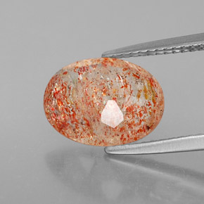 Pierre de soleil orange naturelle transparent, 2,76 ct, transparent / translucide