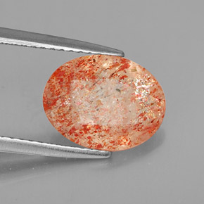 Pierre de Soleil  Orange naturelle Transparent, 2.30 ct, Transparent / Translucide