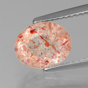 Pierre de soleil orange naturelle transparent, 1,64 ct, transparent / translucide