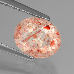Pierre de soleil orange naturelle transparent, 1,64 ct, transparent / translucide
