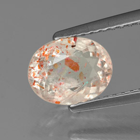 Pierre de Soleil  Orange naturelle Coupe ovale, 1.20 ct, Transparent
