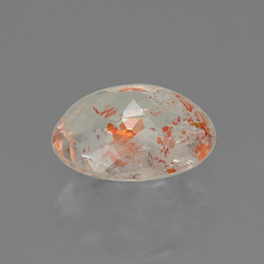 Pierre de Soleil  Orange naturelle Coupe ovale, 1.20 ct, Transparent