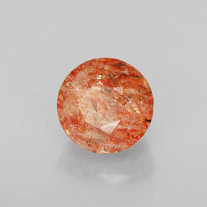 Pierre de soleil orange naturelle transparent, 1,98 ct, transparent / translucide