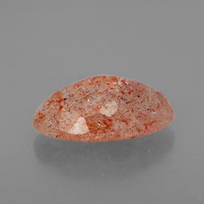 Pierre de soleil orange naturelle transparent, 4,06 ct, transparent / translucide