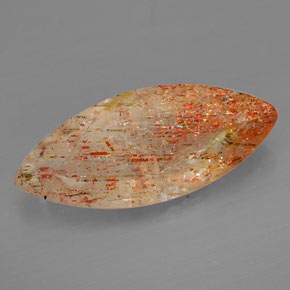 Pierre de soleil orange naturelle transparent, 4,76 ct, transparent / translucide