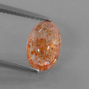 Pierre de soleil orange naturelle transparent, 1,70 ct, transparent / translucide