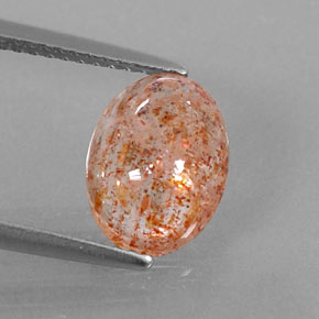 Pierre de soleil orange naturelle transparent, 2,18 ct, transparent / translucide