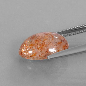 Pierre de soleil orange naturelle transparent, 2,18 ct, transparent / translucide