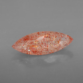 Pierre de soleil orange naturelle transparent, 3,68 ct, transparent / translucide